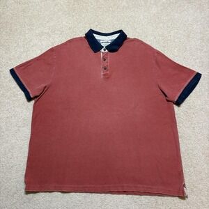 L.L. Bean Polo Shirt Mens 2XL Red Casco Bay Traditional Fit Cotton Knit
